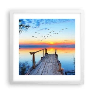 Pôster em moldura branca - É hora de voltar... - 40x40 cm