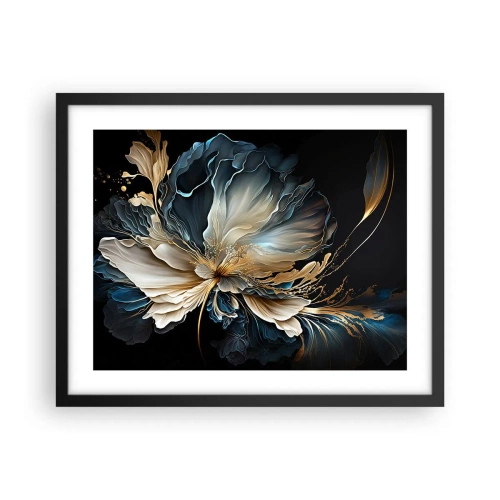Pôster com moldura preta - Flor de samambaia de conto de fadas - 50x40 cm