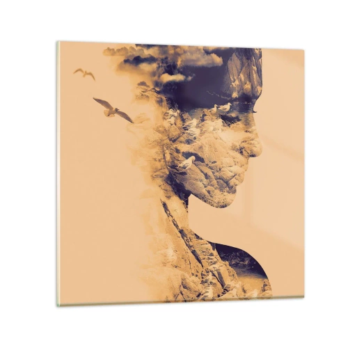 Quadro em vidro - Linda por natureza - 30x30 cm