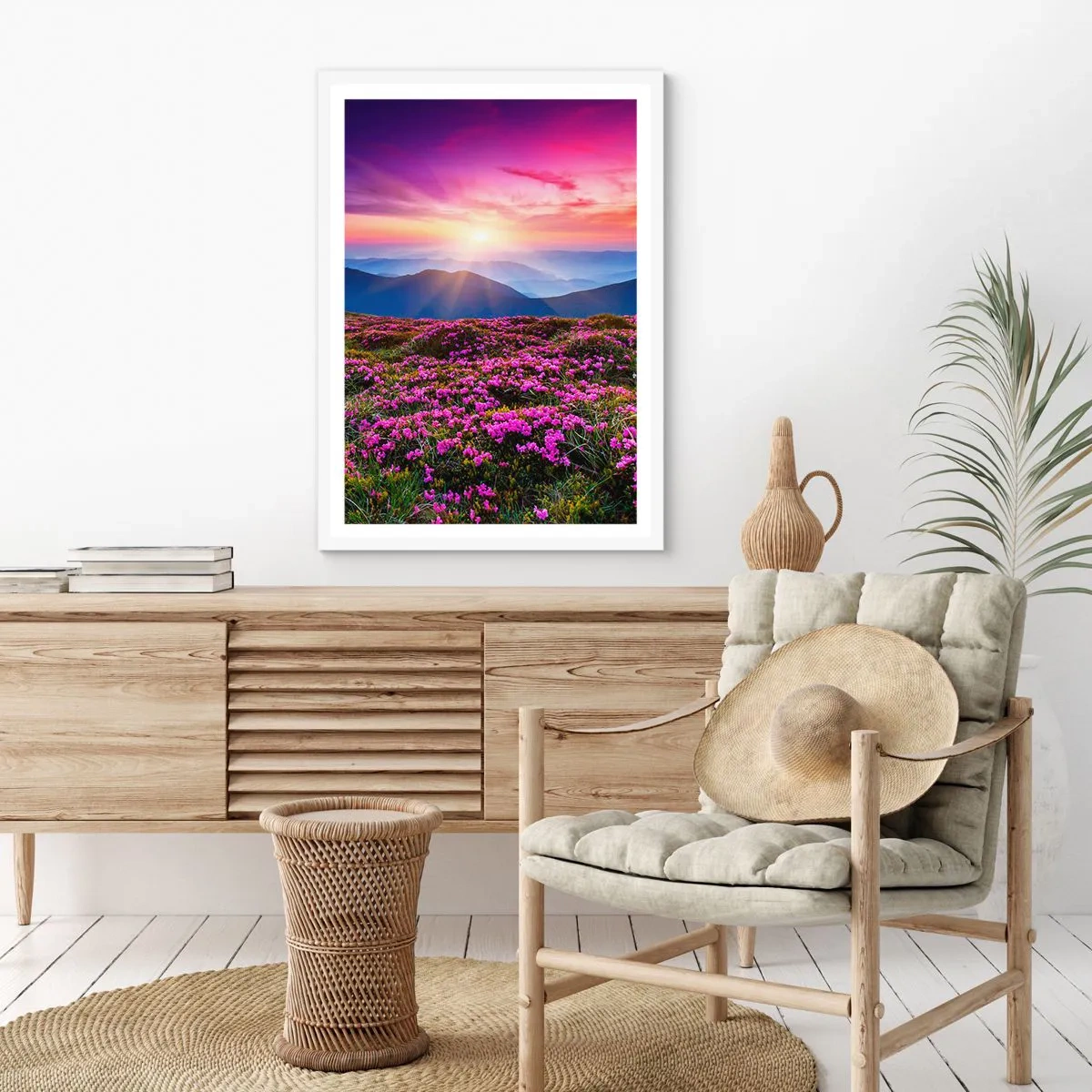 Pôster em moldura branca - Campo cheiroso - 70x100 cm