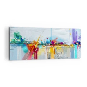 Quadro em tela - Ponte da alegria sobre o rio da vida - 120x50 cm