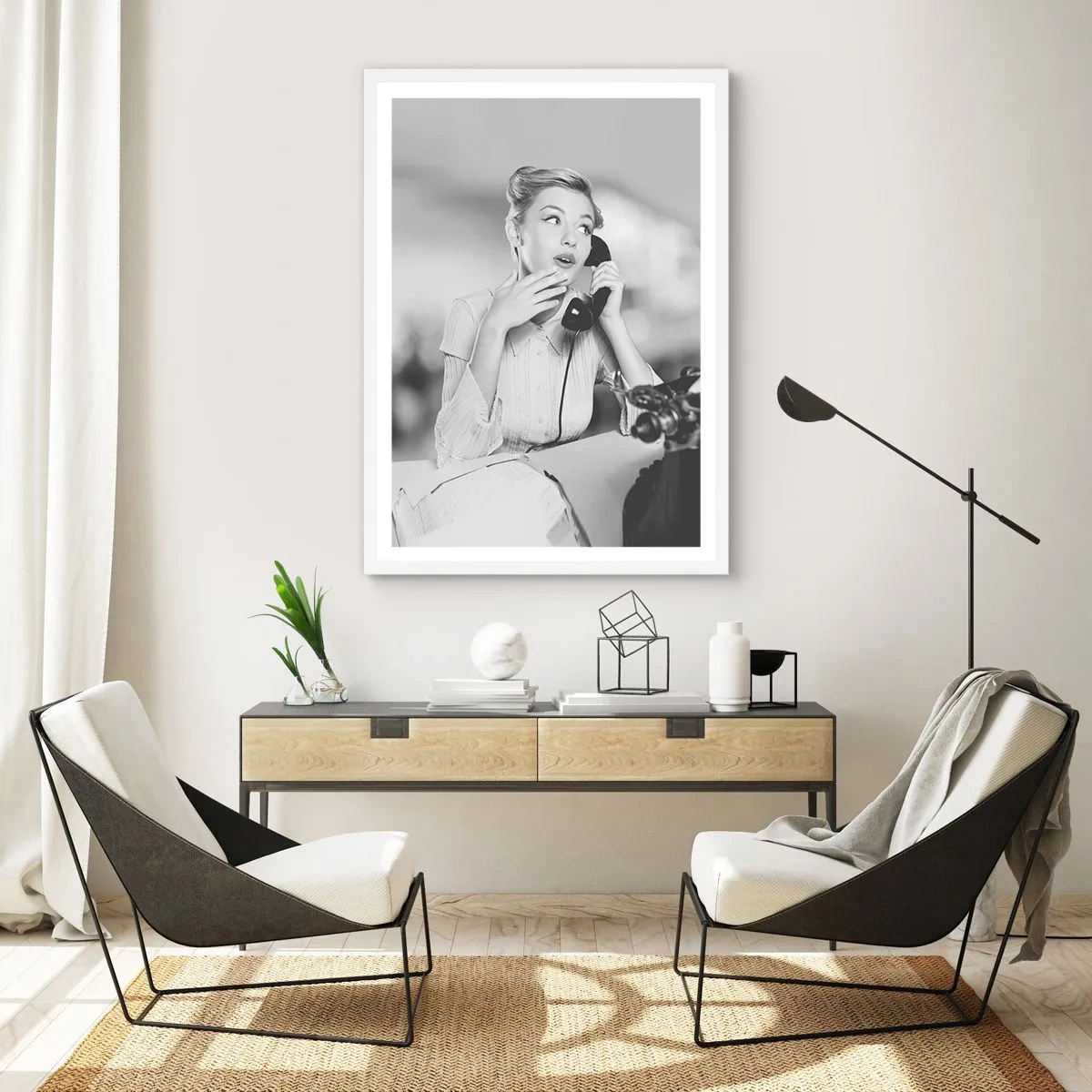 Pôster em moldura branca - Olá, estes são os anos 50. - 50x70 cm