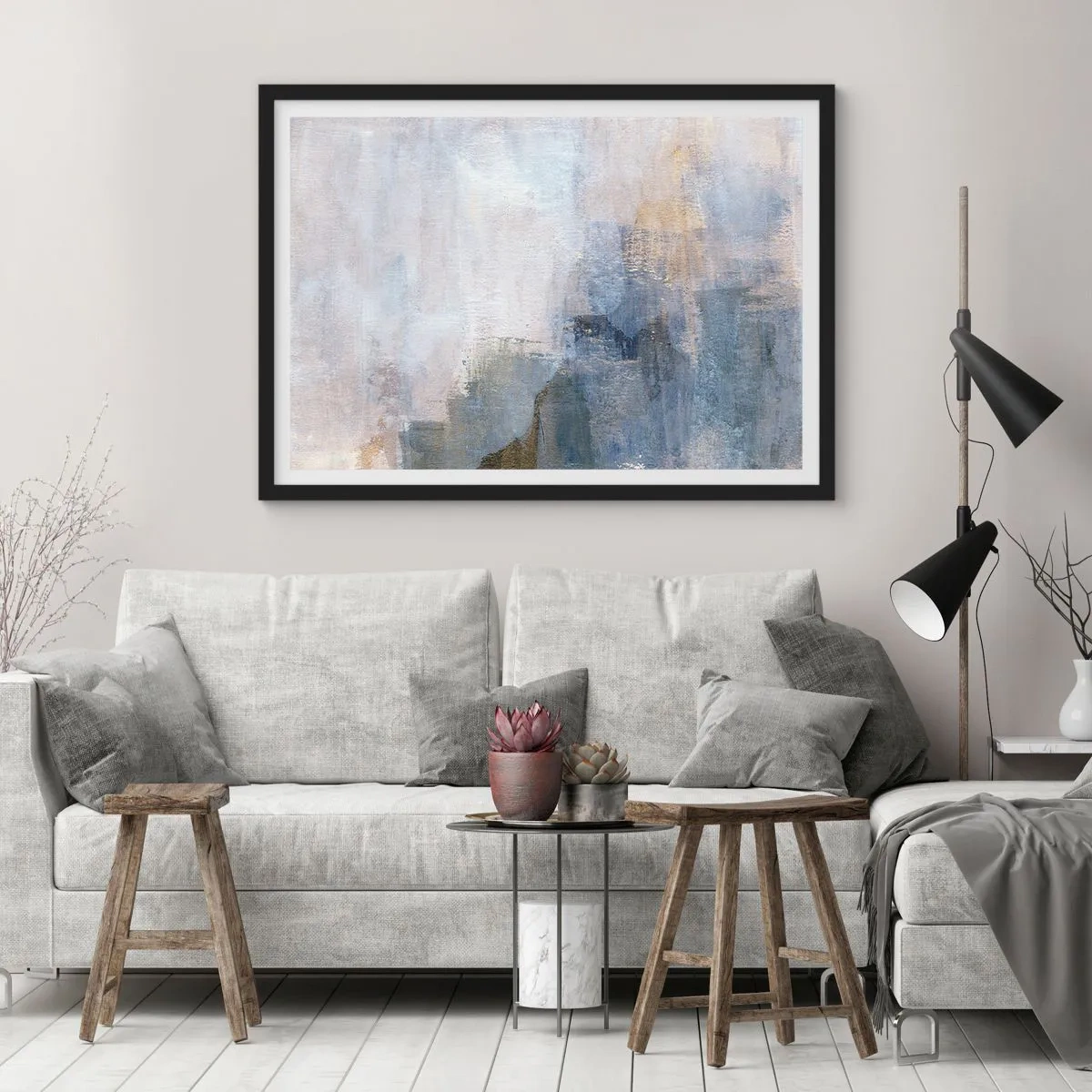 Pôster com moldura preta - Tons e acordes das cores - 91x61 cm