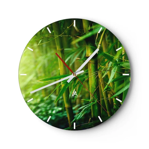 Relógio de parede - Relógio em vidro - Conheça a vegetação - 40x40 cm
