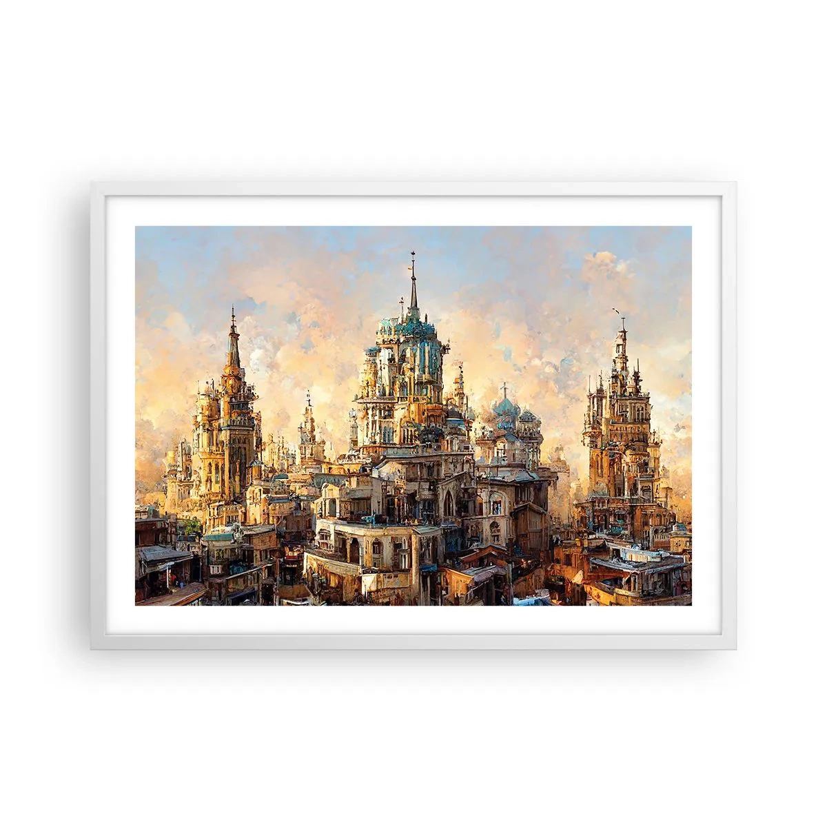 Pôster em moldura branca - Cidade das cidades - 70x50 cm