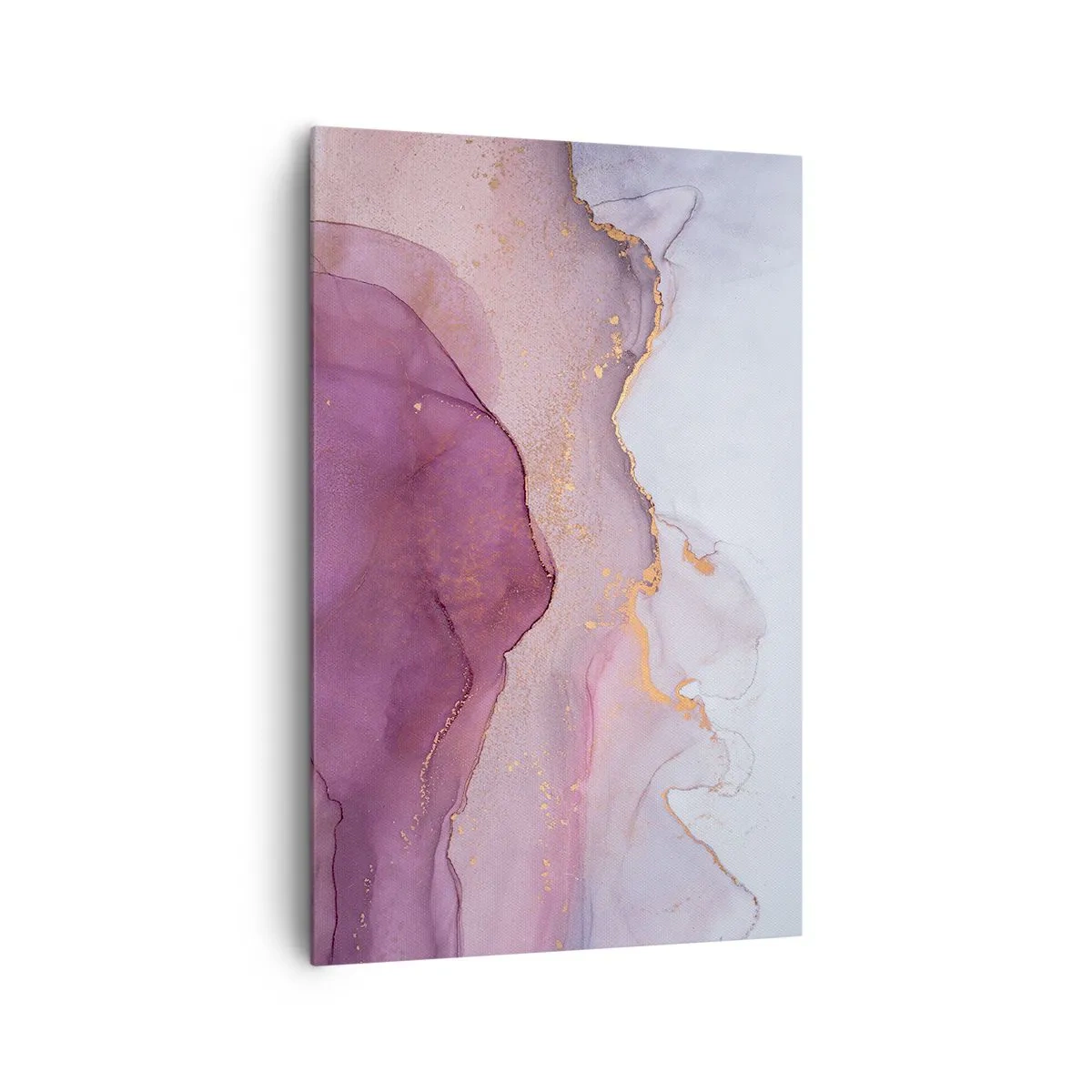 Quadro em tela - Ondas de lilás e roxo - 80x120 cm