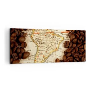 Quadro em tela - De onde vem o melhor café? - 100x40 cm