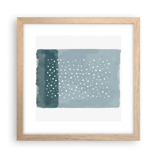 Pôster com moldura de carvalho claro - Cultivado em azul - 30x30 cm