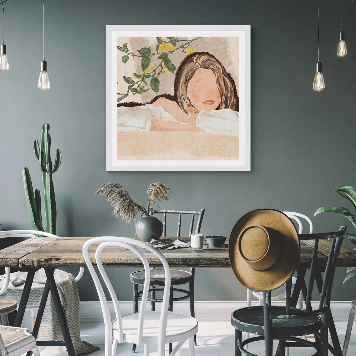 Pôster em moldura branca - Beleza do sul - 30x30 cm