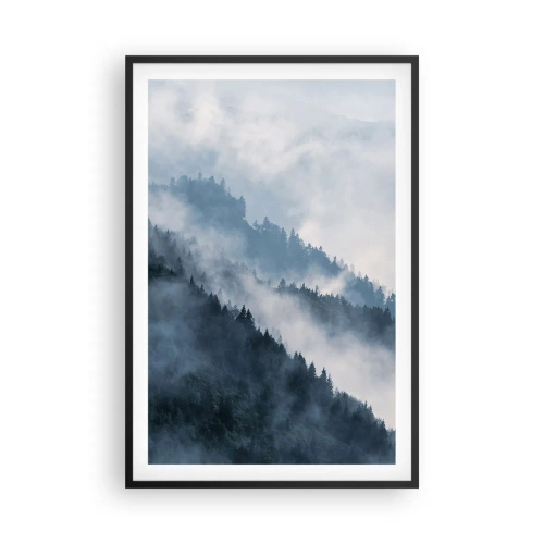 Pôster com moldura preta - Misticismo das montanhas - 61x91 cm
