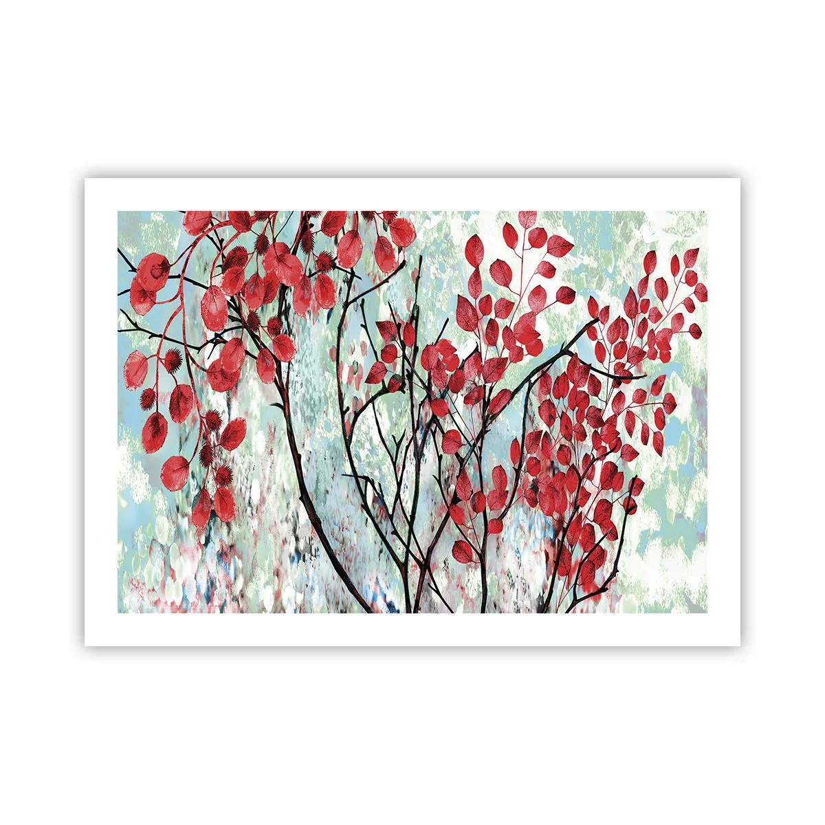 Pôster - Árvore em escarlate - 70x50 cm
