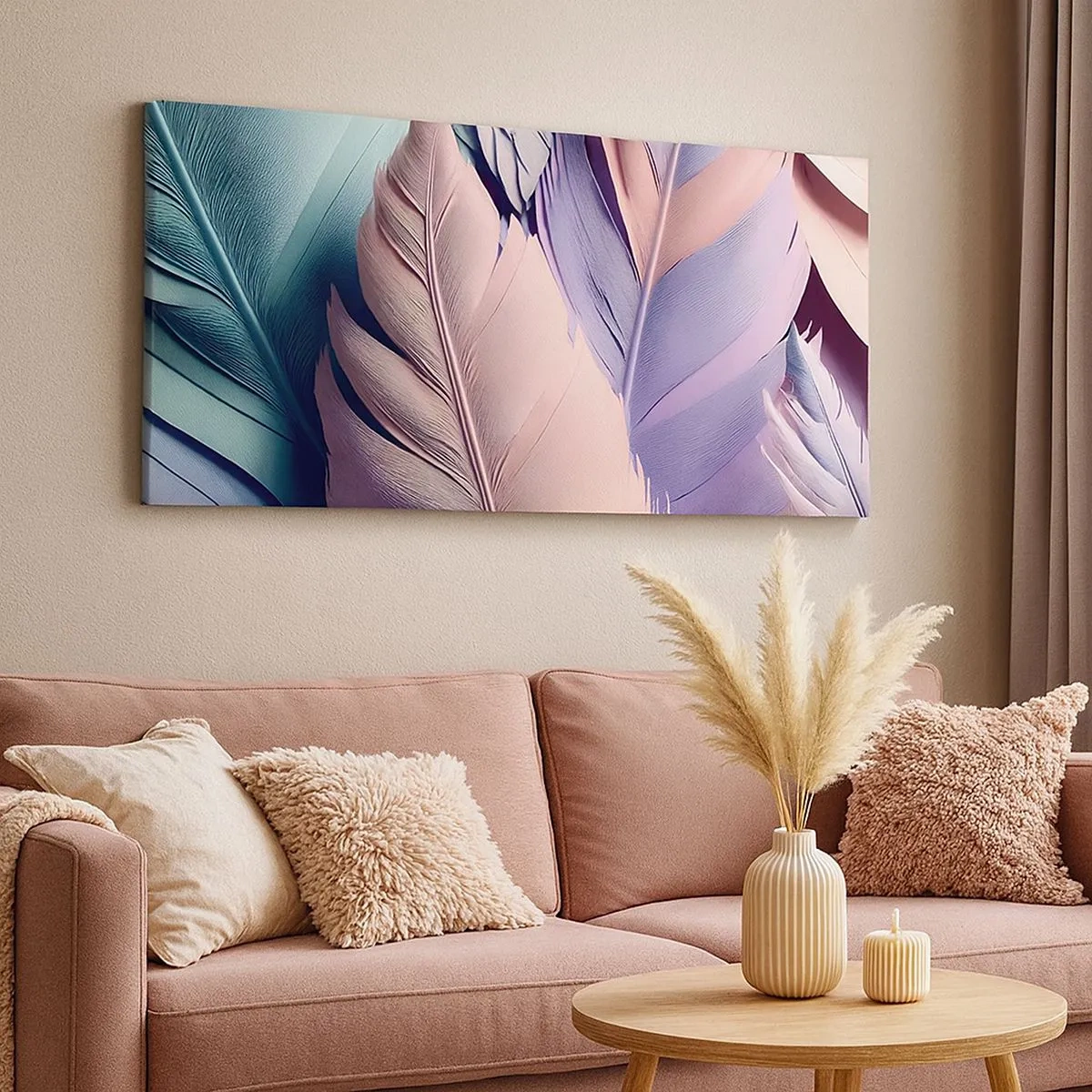 Quadro em tela - Pássaro chique - 100x40 cm