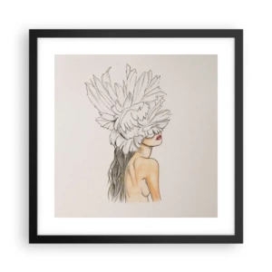 Pôster com moldura preta - Beleza coroada - 40x40 cm