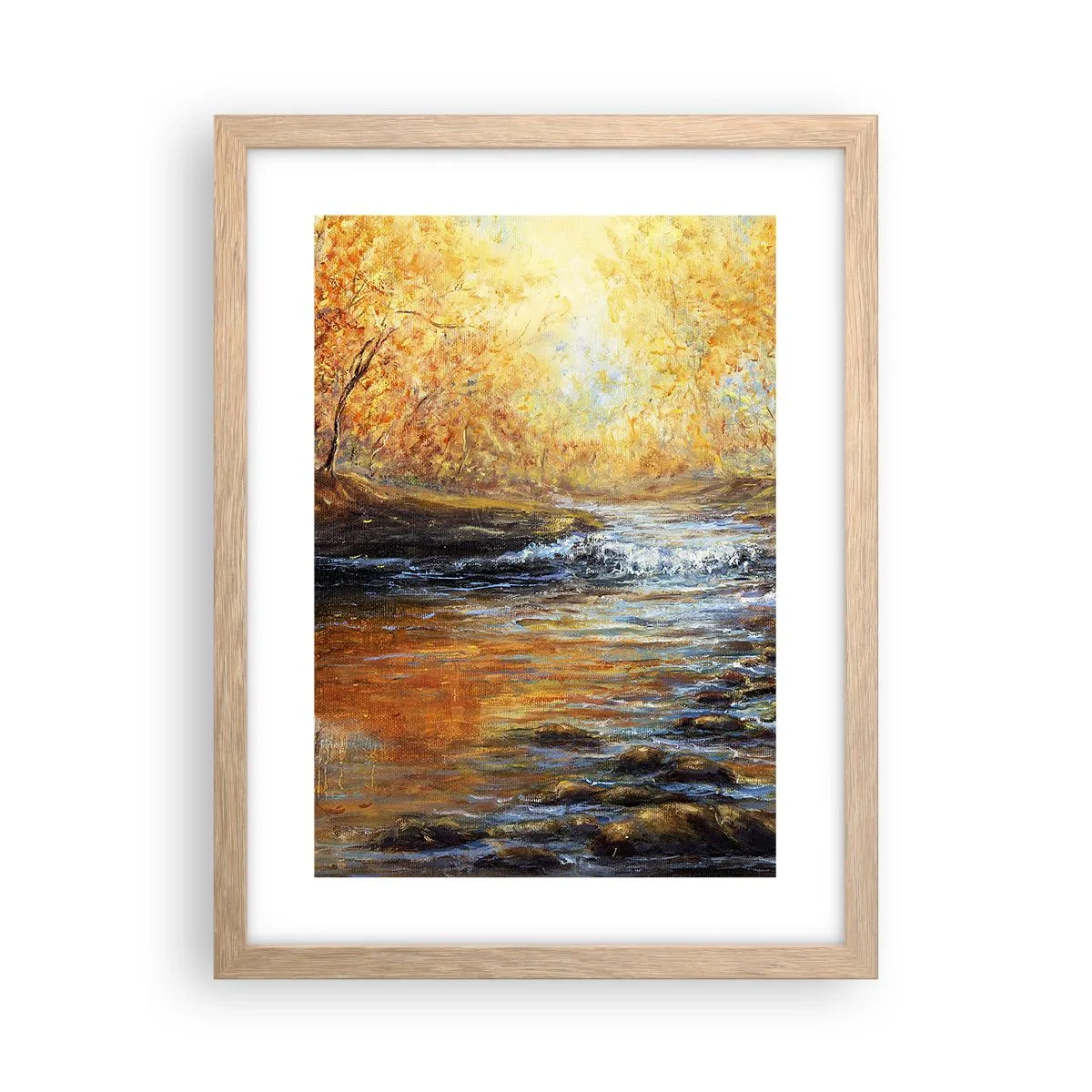 Pôster com moldura de carvalho claro - Riacho Dourado - 30x40 cm