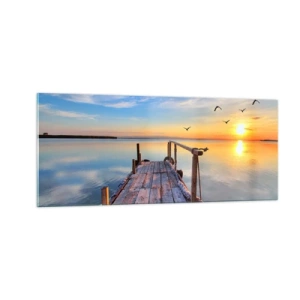 Quadro em vidro - Caminhando em direção ao sol - 100x40 cm