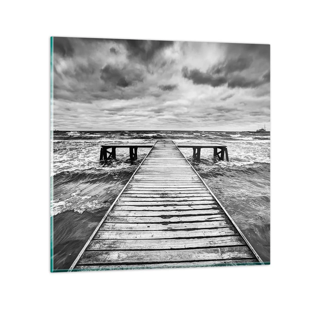 Quadro em vidro - Estou à espera do vento, que vai dispersar... - 40x40 cm