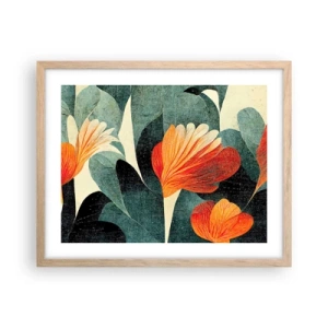 Pôster com moldura de carvalho claro - O calor dos trópicos e o frescor da vegetação - 50x40 cm