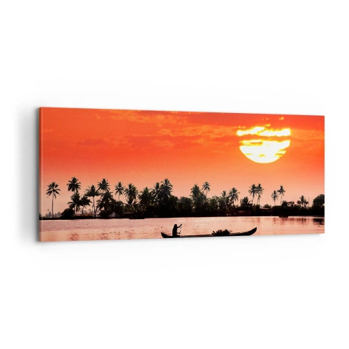 Quadro em tela - A calma dos trópicos ao pôr do sol - 100x40 cm