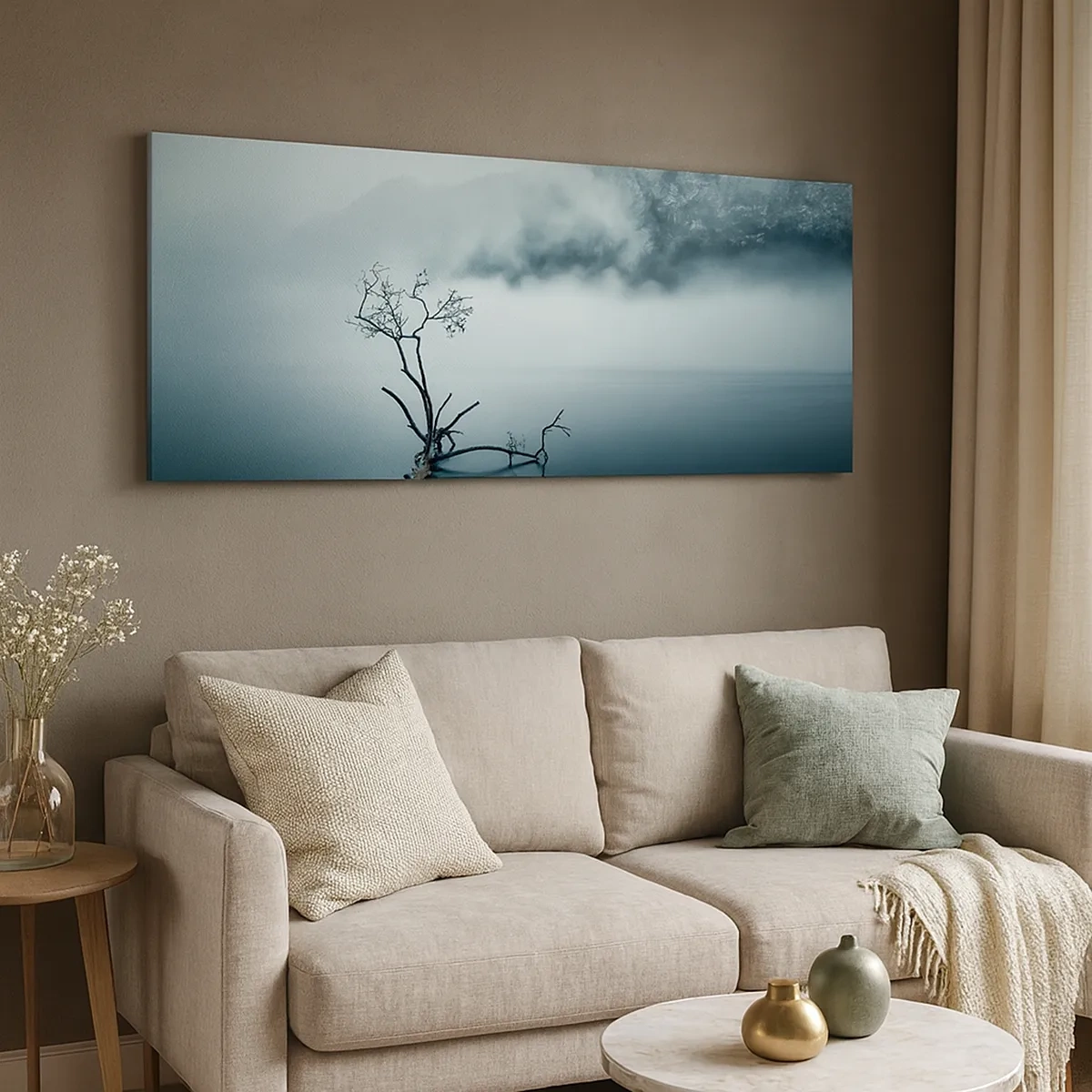 Quadro em tela - Da água e da neblina - 30x30 cm