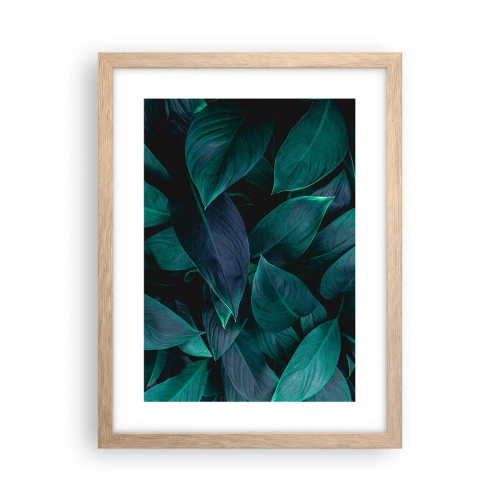 Pôster com moldura de carvalho claro - Verde em si - 30x40 cm