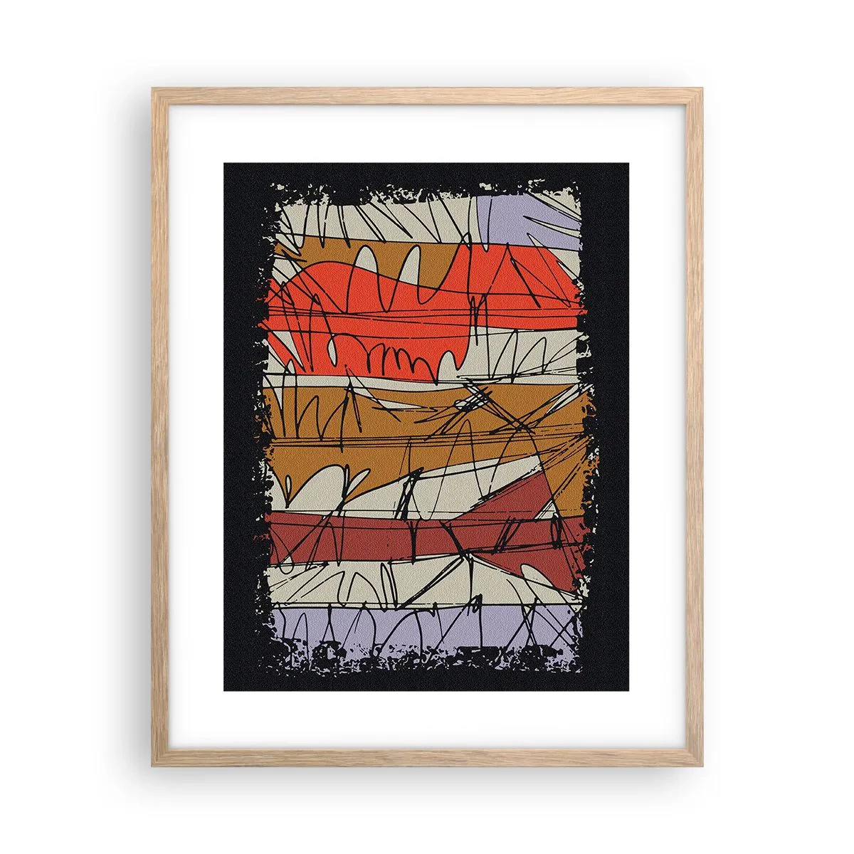 Pôster com moldura de carvalho claro - Composição espontânea - 40x50 cm