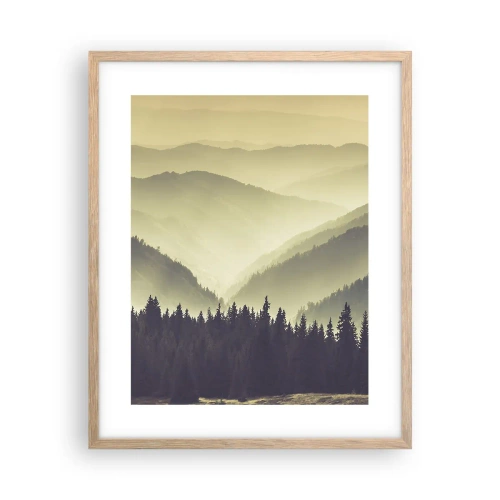 Pôster com moldura de carvalho claro - Atrás das sete montanhas... - 40x50 cm