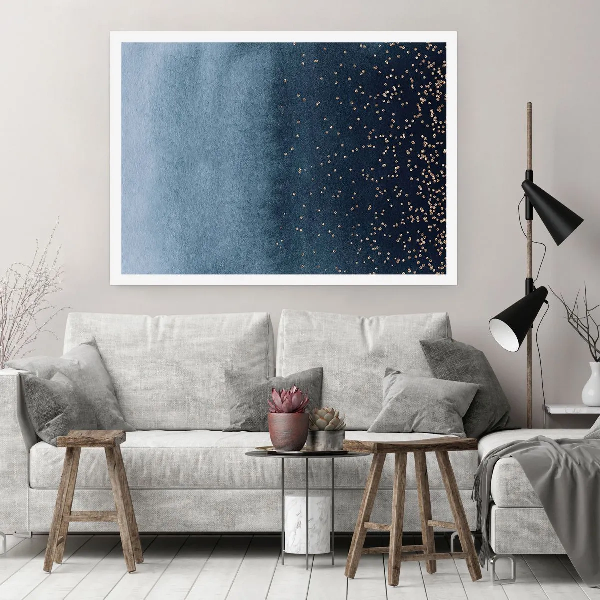 Pôster - Composição – fases azuis - 100x70 cm