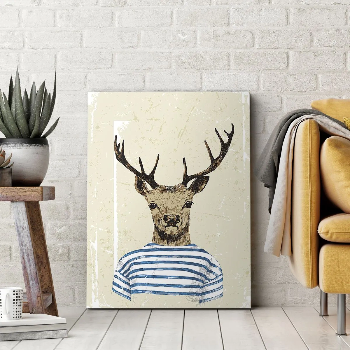 Quadro em tela - Porque eu gosto de camisas listradas! - 45x80 cm
