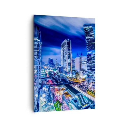 Quadro em tela - Ritmos da cidade noturna - 50x70 cm