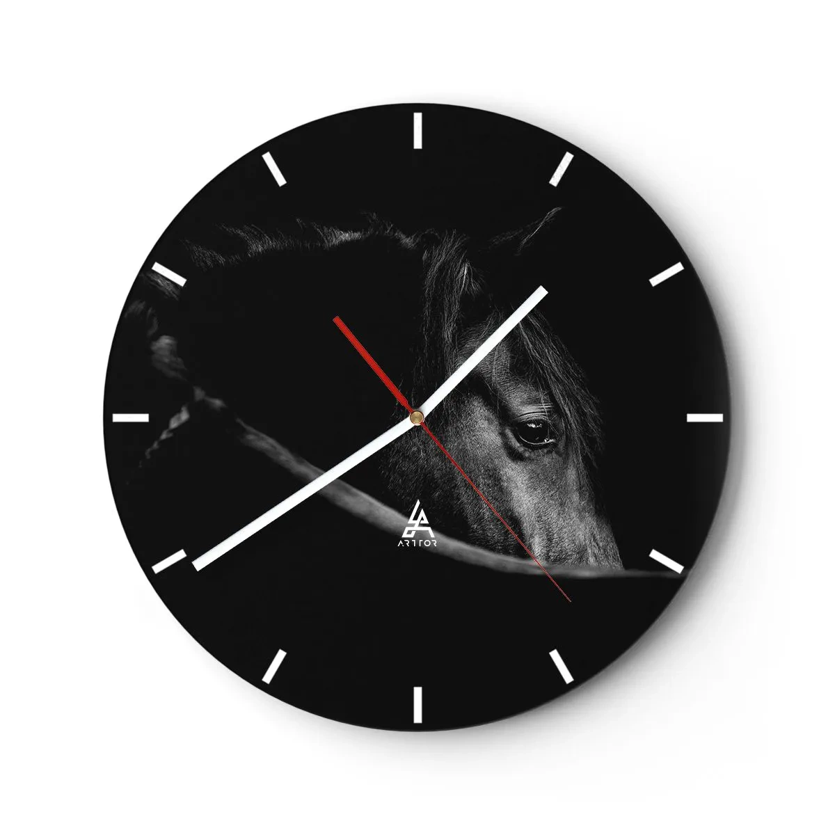 Relógio de parede - Relógio em vidro - Príncipe Negro - 40x40 cm