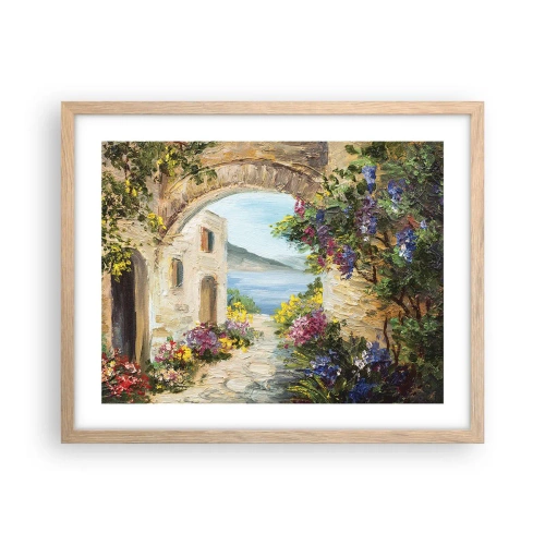 Pôster com moldura de carvalho claro - O encanto da província costeira - 50x40 cm