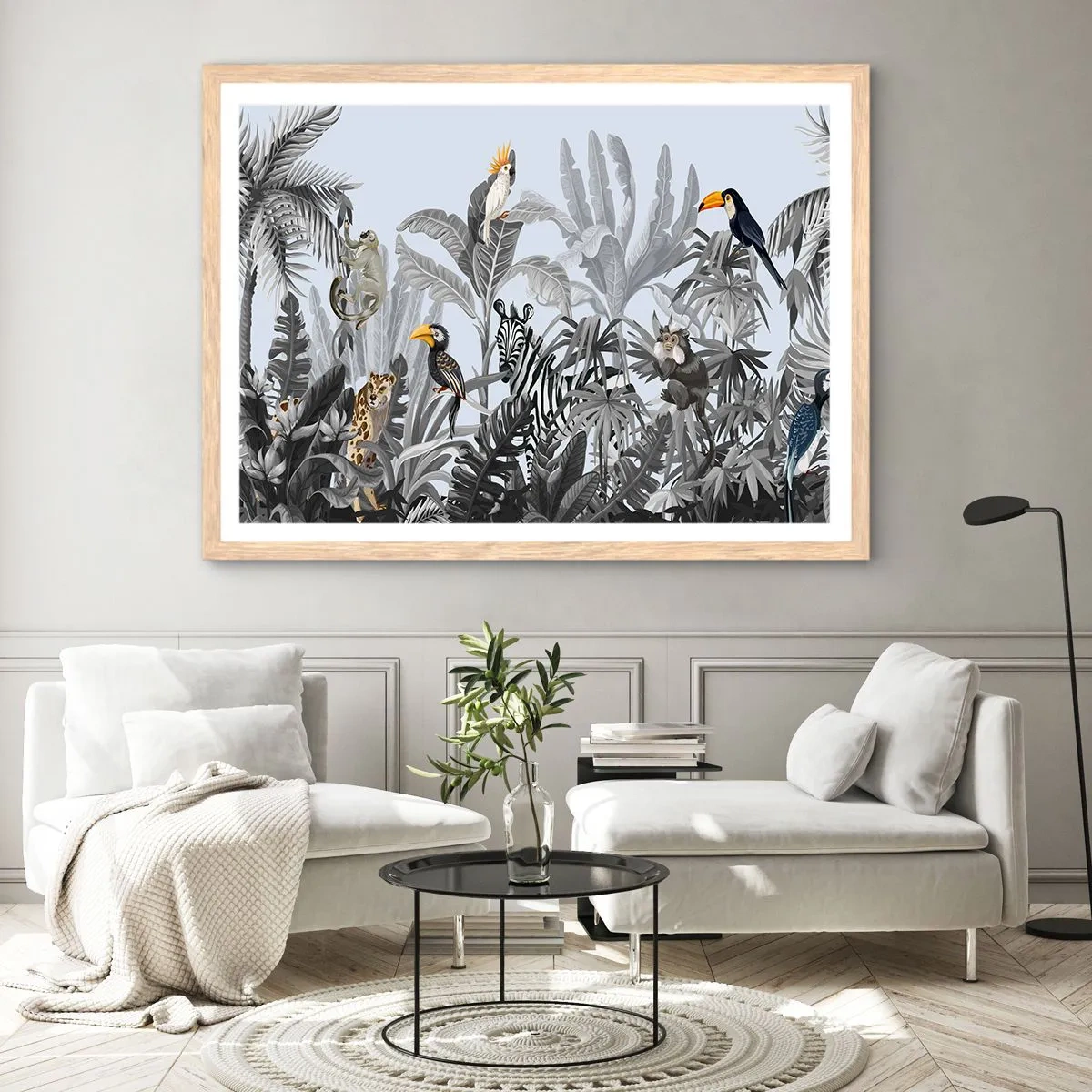 Pôster com moldura de carvalho claro - Conto de fadas africano - 100x70 cm