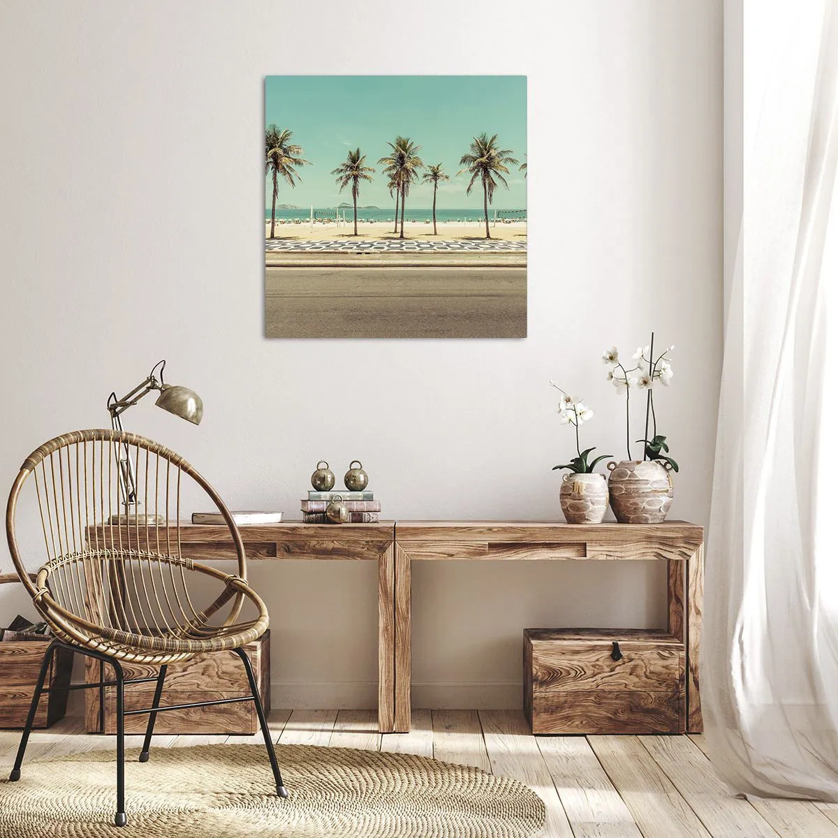 Quadro em tela - Em guarda da praia - 30x30 cm