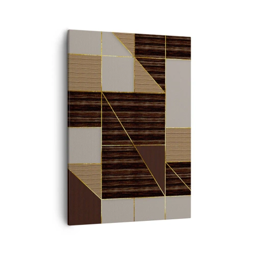 Quadro em tela - Mosaico de bronzes e ouro - 50x70 cm