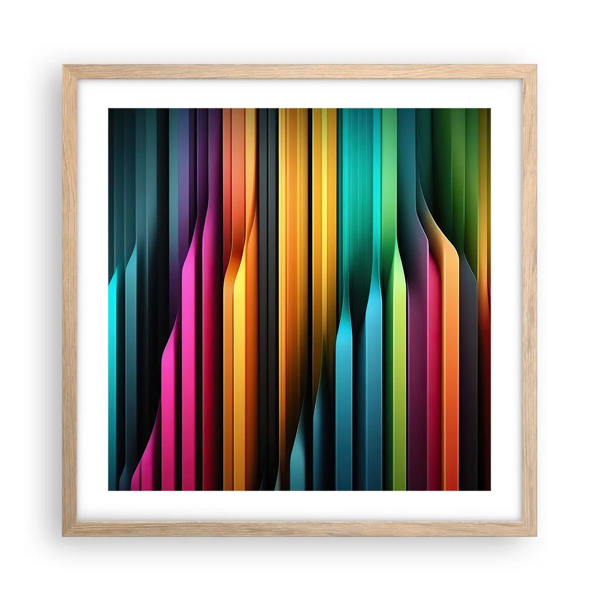 Pôster com moldura de carvalho claro - Um órgão de luz - 50x50 cm
