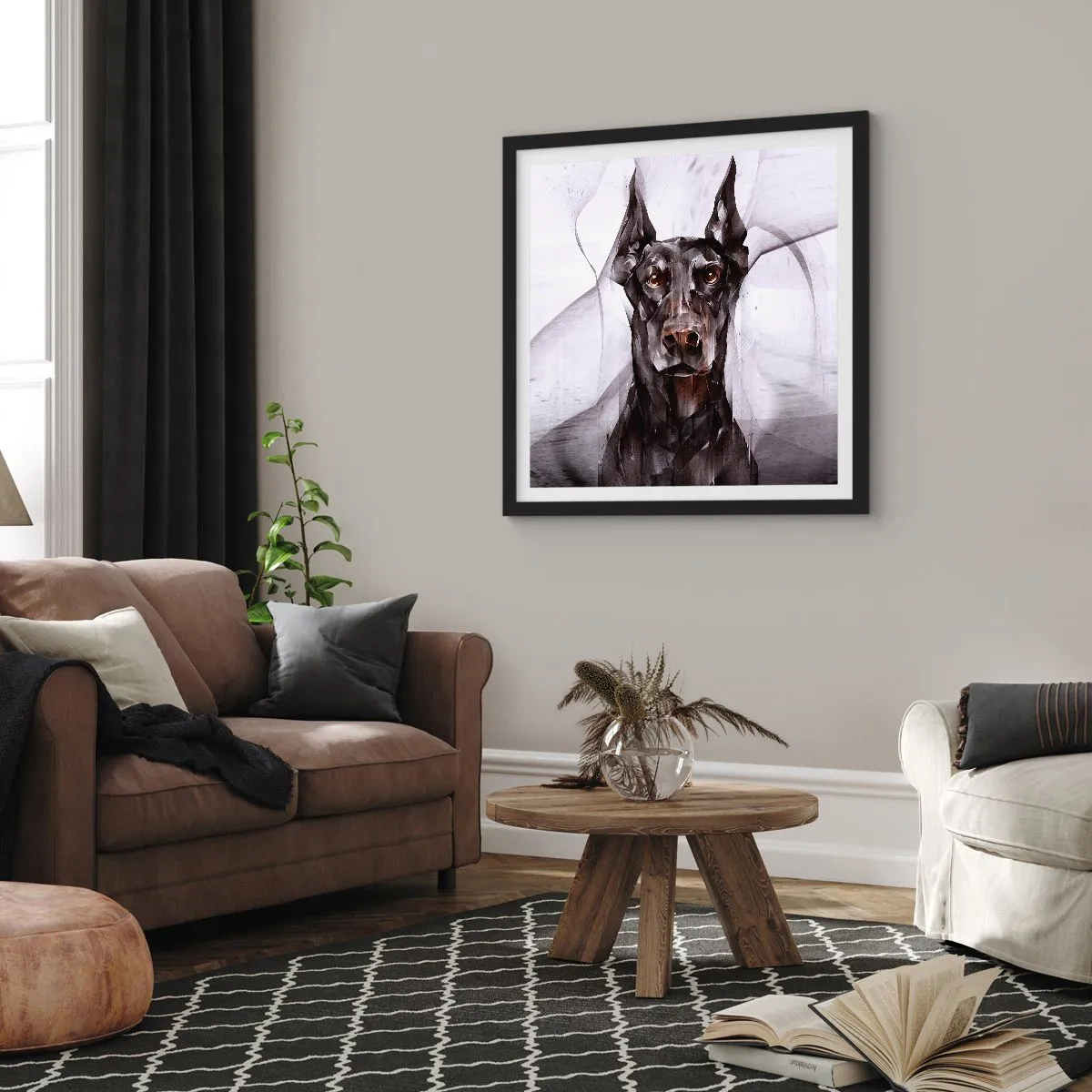 Pôster com moldura preta - Nascido na nobreza - 40x40 cm