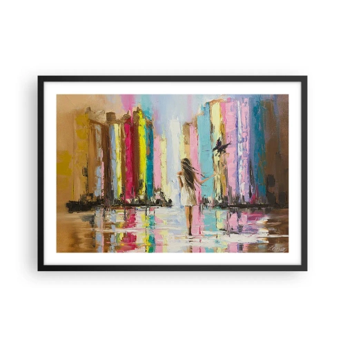 Pôster com moldura preta - Segue-me - 70x50 cm