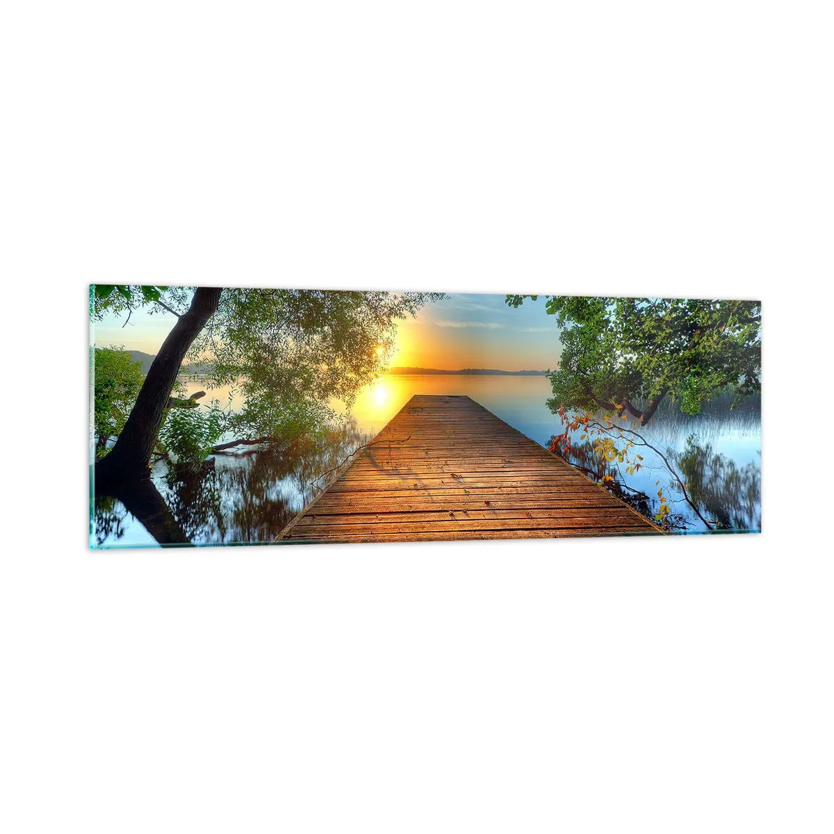 Quadro em vidro - Tome o seu tempo, sente-se - 90x30 cm