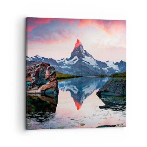 Quadro em tela - O coração das montanhas é quente - 70x70 cm