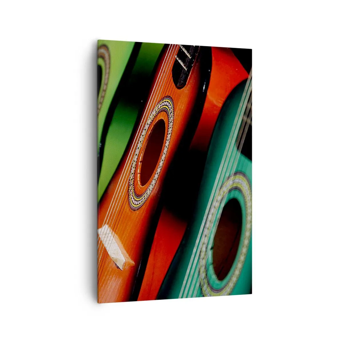 Quadro em tela - A guitarra tem muitas cores - 80x120 cm