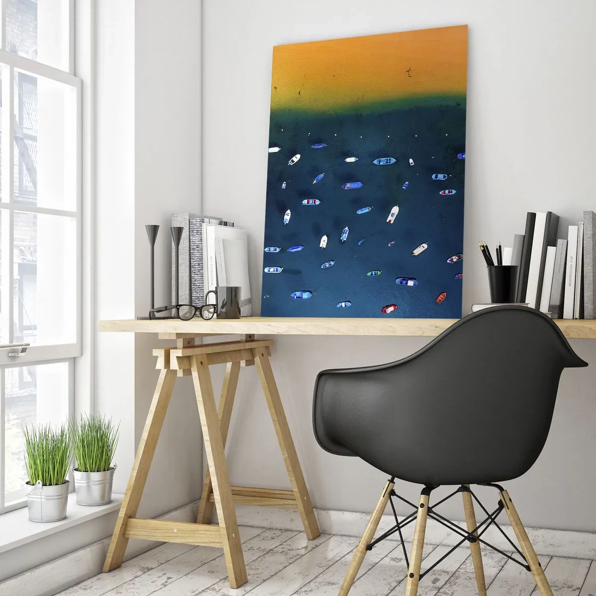 Quadro em vidro - Jogo de férias - 50x70 cm