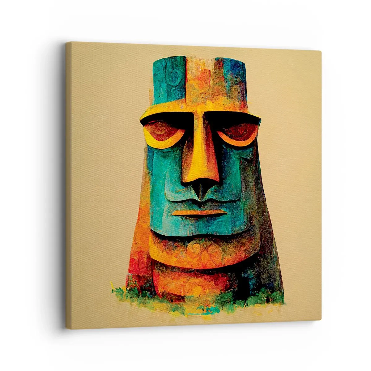 Quadro em tela - Escultórico e simpático - 30x30 cm