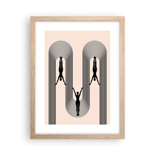 Pôster com moldura de carvalho claro - De cabeça para baixo - 30x40 cm