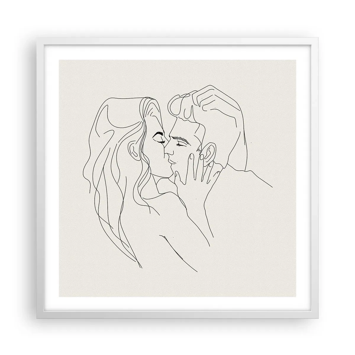 Pôster em moldura branca - Emaranhados pelo sentimento - 60x60 cm