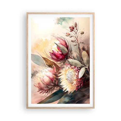 Pôster com moldura de carvalho claro - De perfil e de frente - 70x100 cm