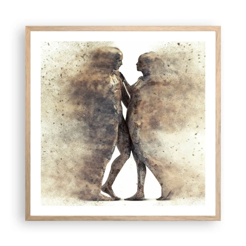 Pôster com moldura de carvalho claro - Do pó vieram para amar - 60x60 cm