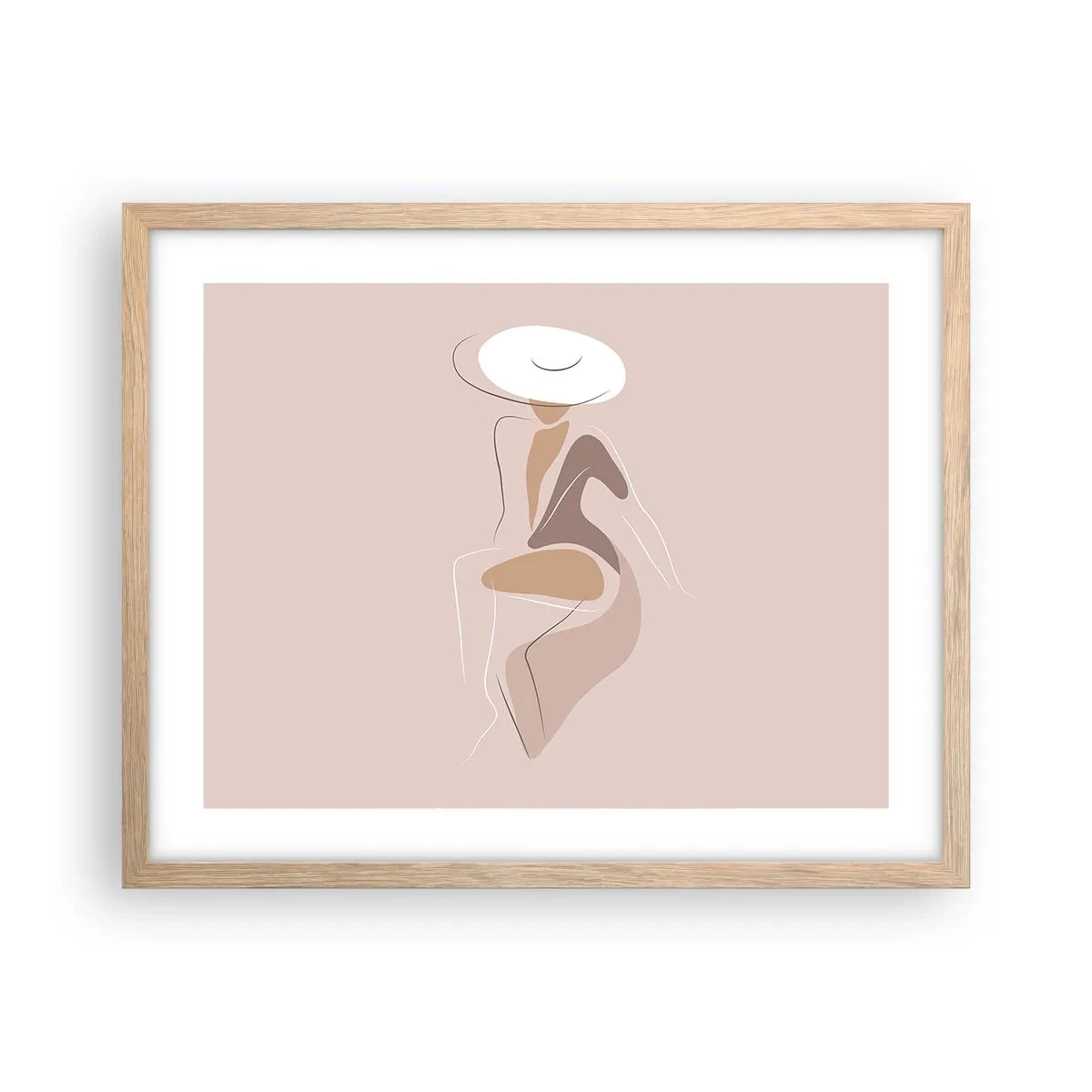 Pôster com moldura de carvalho claro - Ser uma dama - 50x40 cm