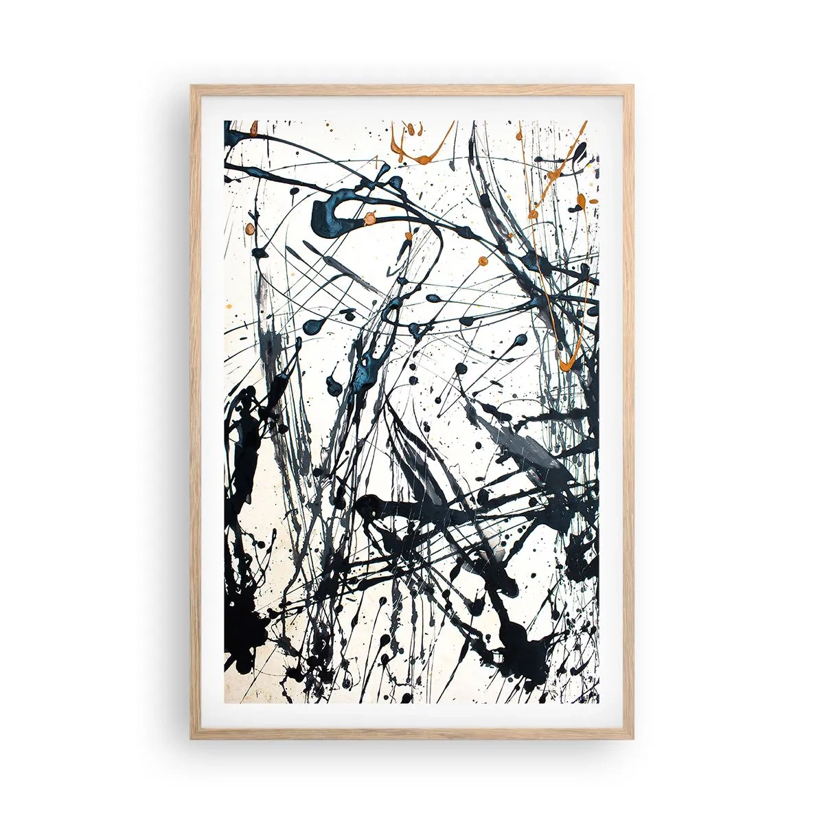 Pôster com moldura de carvalho claro - Abstração expressionista - 61x91 cm