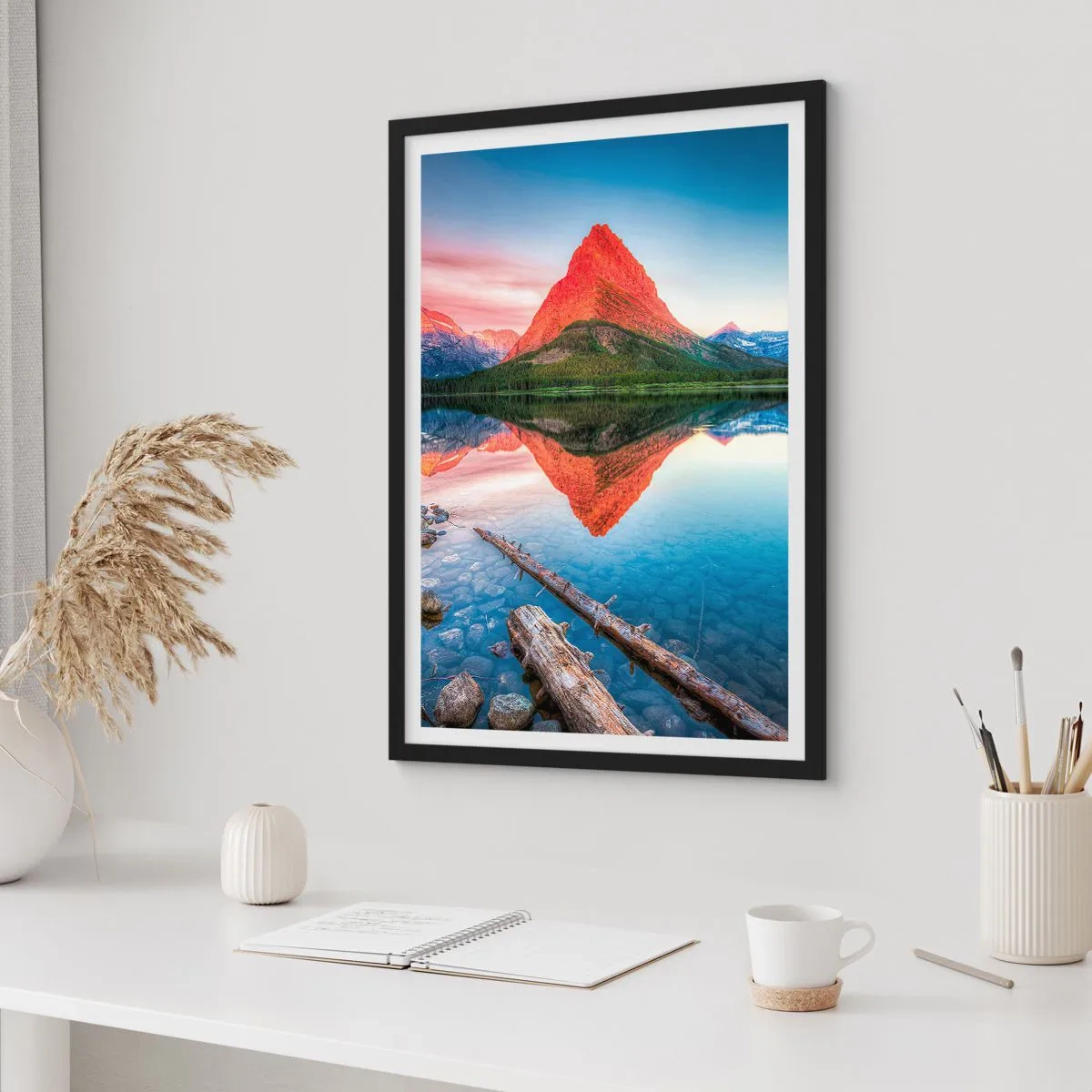 Pôster com moldura preta - Calor e frio - 70x100 cm