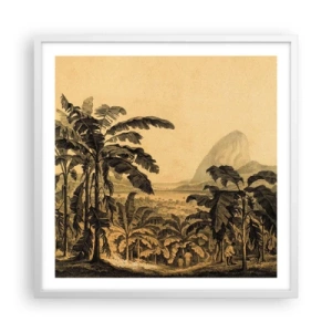 Pôster em moldura branca - num clima colonial - 60x60 cm